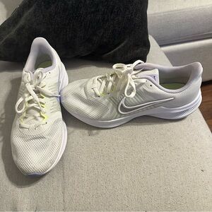 Nike Women's Downshifted White and Purple Athletic Shoes